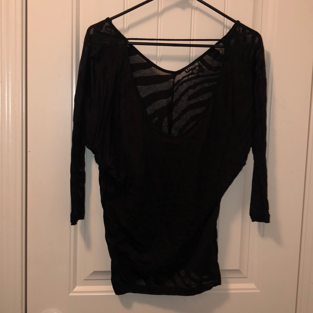 Express Sheer Black Top